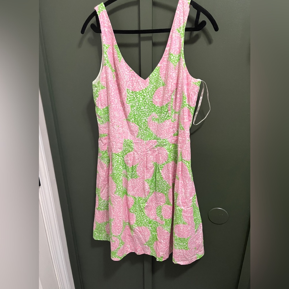 Lilly Pulitzer Pink and Green Patterned Dress size 10 Limeade Cheat Ya